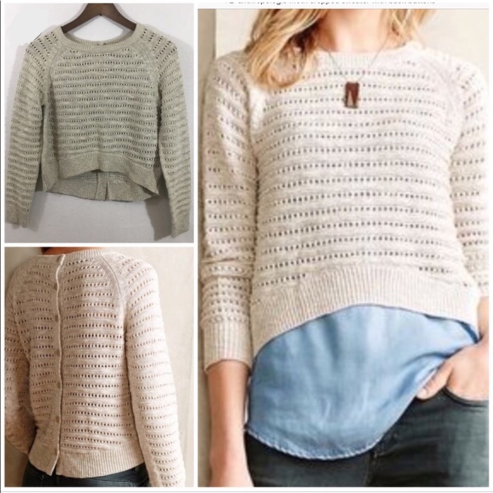 BLUSH color Cropped Anthropologie Moth sweater